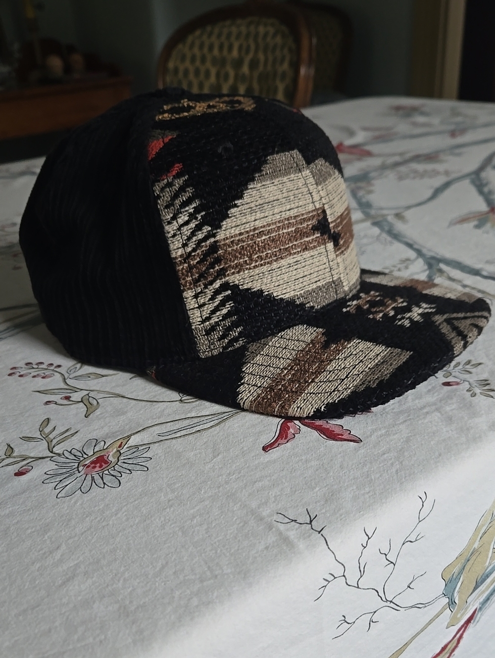 Black and Brown Patterned Men's Cap